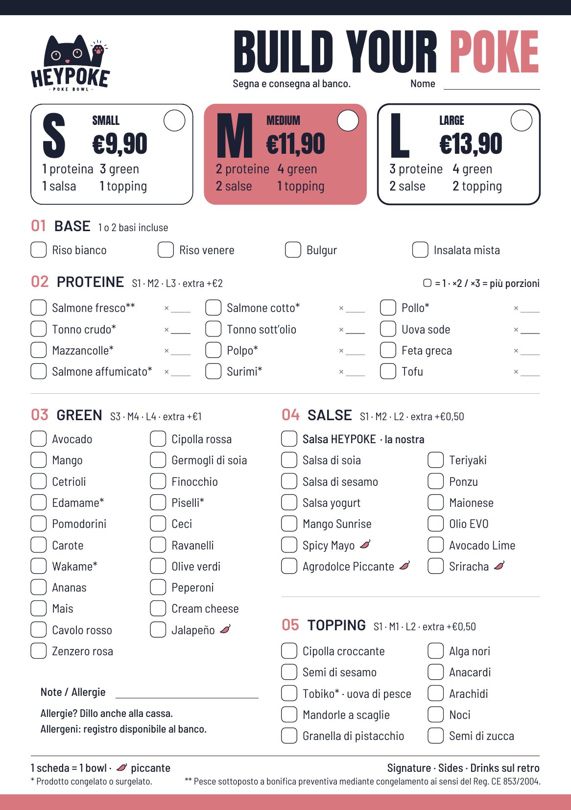 Menu HEYPOKE, fronte